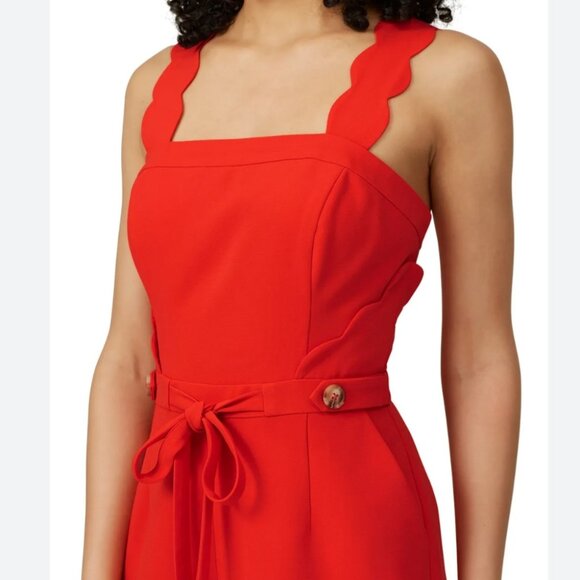 Adelyn Rae Lenora scalloped minimalist normcore date night romper - Picture 1 of 13